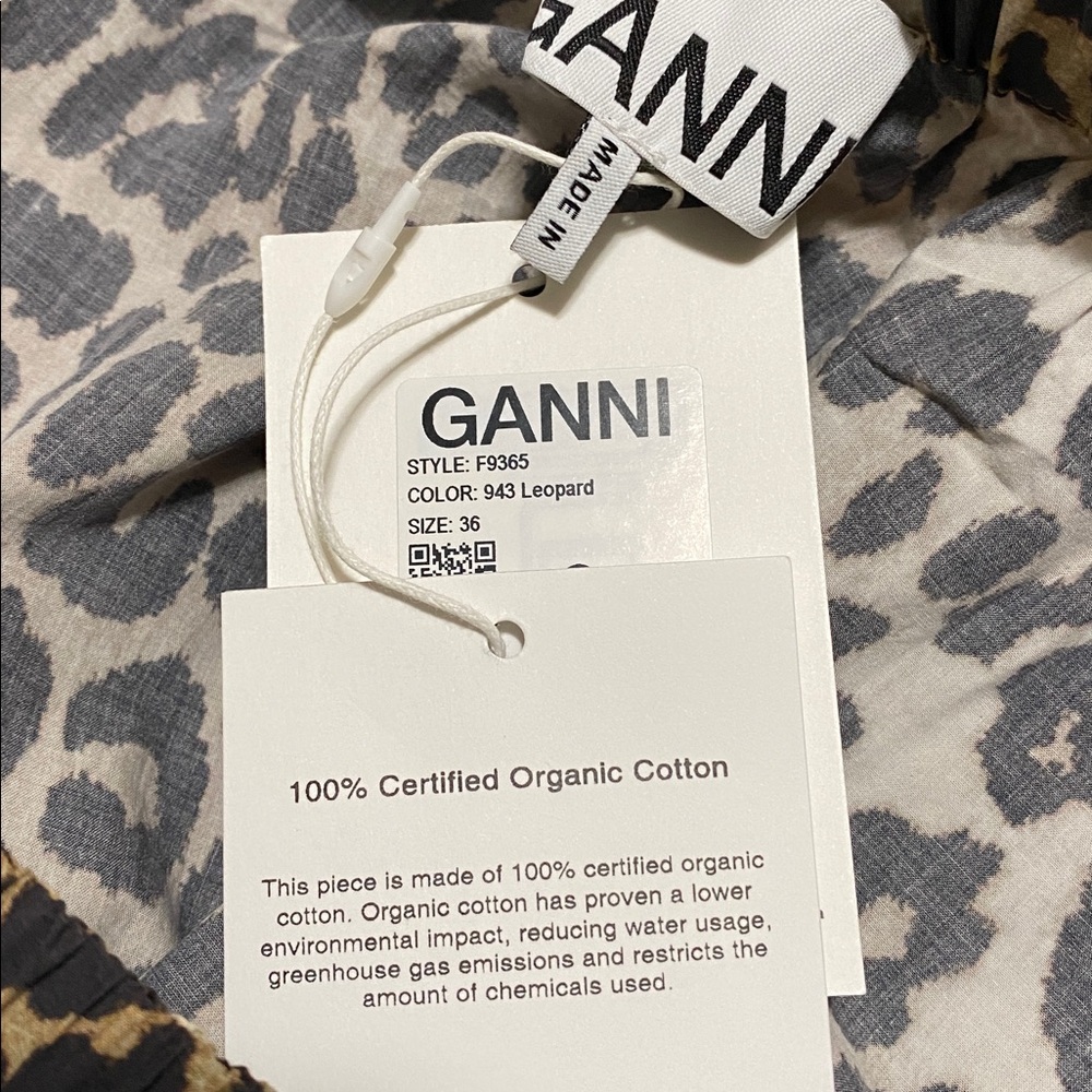 NWT Ganni Leopard Print Organic Cotton Skirt Size EU 36 / US 4 - Picture 11 of 12